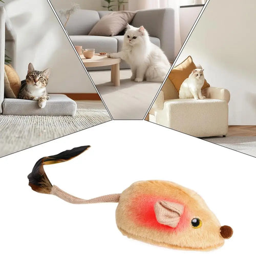 Automatic Interactive Mouse Cat Toy - USB Rechargeable Squeaky Toy