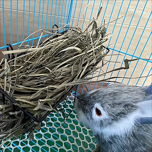 Metal Rabbit Hay Feeder Rack - 23x10x7.5cm Grass Holder