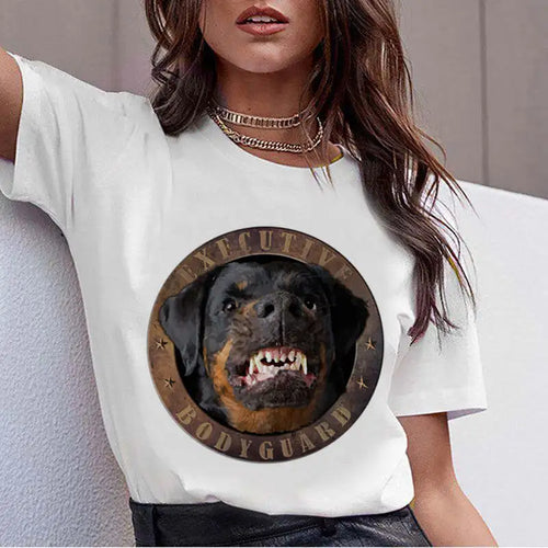 Hot Sale Bull Terrier Rottweiler Kawaii Printed TShirt Women Beagle Cute Whippet Funny Dog T-shirt Collie Malinois Women Clothes