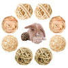 2pcs Small Animals Play Balls Rolling Activity Chew Toys Gnawing Treats for Rabbits Guinea Pigs Chinchilla Bunny Natural Balls