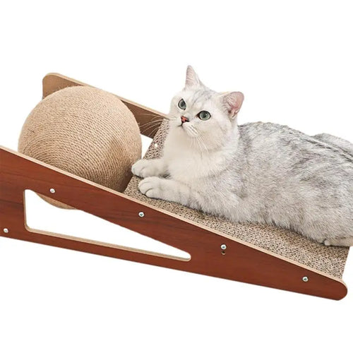 Natural Sisal Cat Scratcher Toy with Ball - 15.75 Durable Board