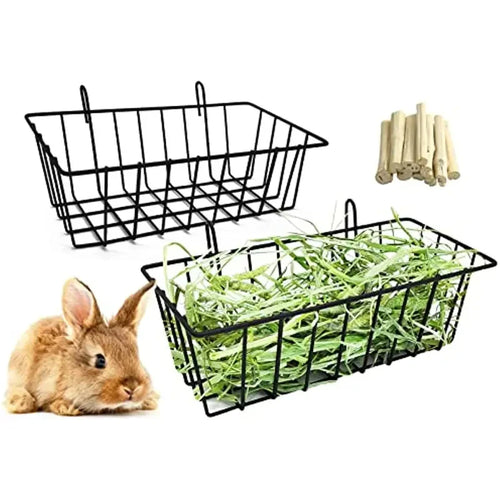 Metal Rabbit Hay Feeder Rack - 23x10x7.5cm Grass Holder