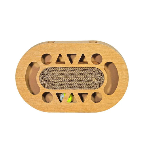 Double-Sided Corrugated Cat Scratching Board - Brown Cardboard Toy