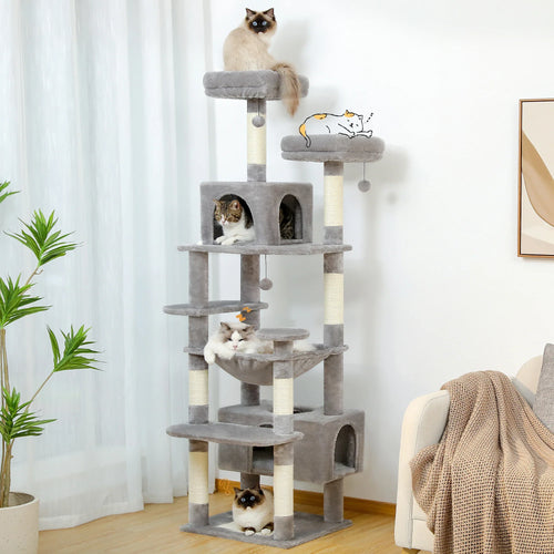 PAWZ Road Large Cat Tree Tower - 72 Multi-Level with Condo Grey