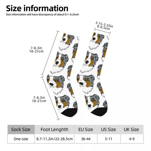 Men Socks Australian Shepherd Stockings Autumn Novelty Comfortable Socks Graphic Running Anti Slip Socks