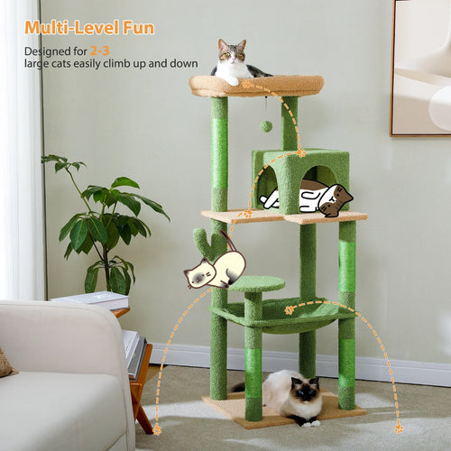 PAWZ Road Cactus Cat Tree Tower for Large Cats - Green 56