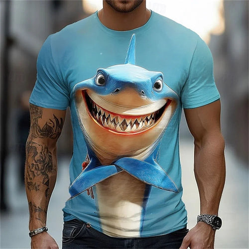 Funny 3D Dog Print Men's T-Shirts Fashion Animal Pattern Summer Street Short Sleeve Casual O-neck Breathable Tees Man Loose Tops