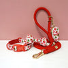 Luxury Bow Dog Collar Set | Cotton & Polyester | XS–XL | With Leash & Poop Bag