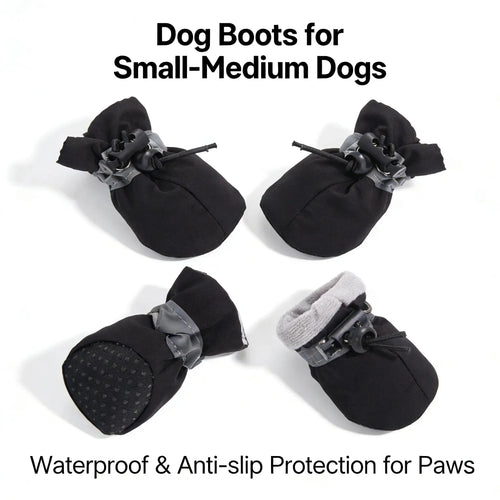 Waterproof Anti-Slip Dog Shoes - Soft Sole 5x4.2cm Cotton Boots