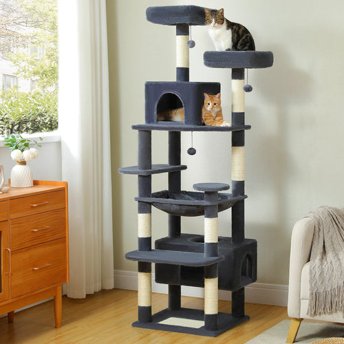PAWZ Road Large Cat Tree Tower - 72 Multi-Level with Condo Grey