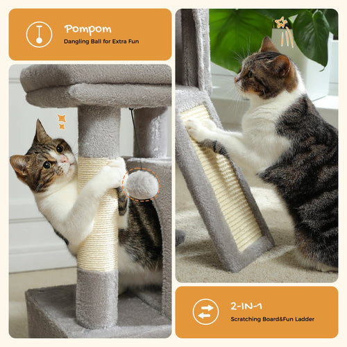 Pequlti 104cm Multi-Level Cat Tree with 2 Condos - Wood