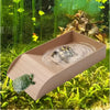 Reptile Bathing Pool Reptile Feeding Dish Water Bowl with Ramp Aquarium Ornament for Snake, Turtle, Bearded Dragon, Lizard Bath