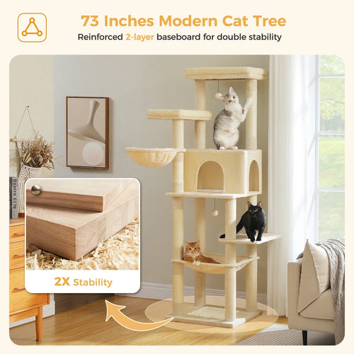 PAWZ Road Large Multi-Level Cat Tree - 186cm Wood Tower