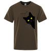 Meow Black Cat Funny Printing Men T-Shirts Breathable Tee Clothes Summer Streetwear Tops Oversized Loose Cotton Short Sleeve