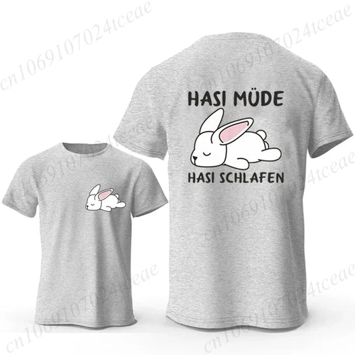 Bunny Is Tired T Shirts Lazy Bunny Shirts Cute Rabbit Graphic Tee Women Short Sleeve Casual Tops Lazy Streetwear Fashion T-shirt
