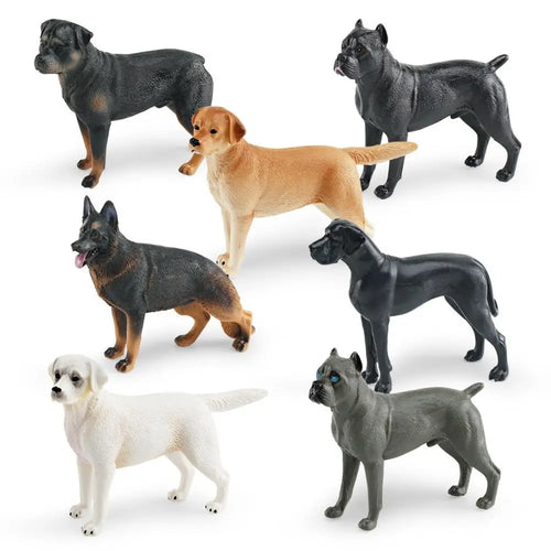 Labrador Rottweiler Puppy Dog Figurine Shepherd Dog Great Dane Dogs Animals Model Realistic Hand Painted Simulation Dog Statue