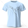 The Dog Friend Printed Modern Minimalist 100% Cotton T-Shirt, Lightweight Round Neck Short Sleeve Tee, Unisex Everyday Wear