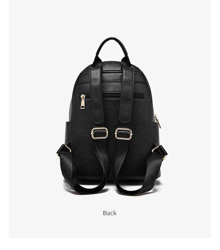 FOXER Brand Genuine Leather + Microfiber Women's Backpack Fashion Female Travel Bag Large Capacity Waterproof Backpack