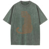 Leopard Tiger T-Shirt Vintage Washed Unisex Boho Animal T Shirt Men Women Nature Lover Tee Casual Round Neck Tops