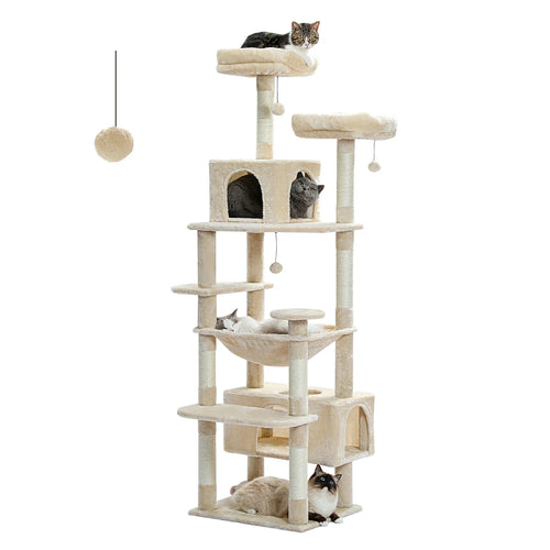 PAWZ Road Large Cat Tree Tower - 72 Multi-Level with Condo Grey
