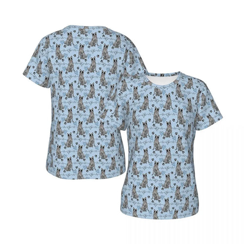 LOVE Blue Heeler Australian Cattle Dog T-Shirt Women Short Sleeve T Shirts O-Neck Clothes Cotton Summer Tees Streetwear