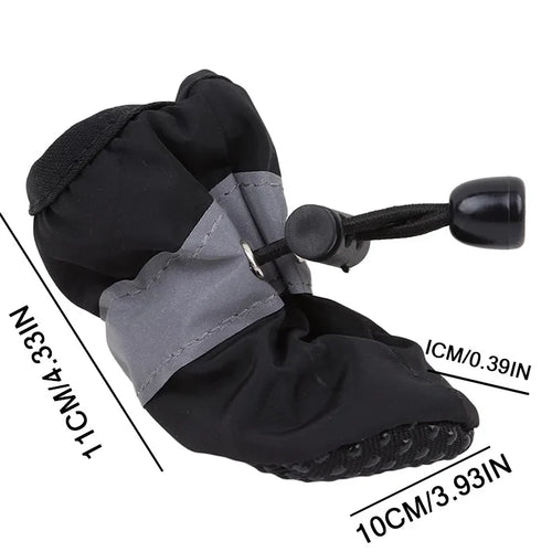 4Pcs Reflective Dog Shoes - Waterproof Non-slip Pet Boots