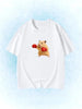 Funny Snowboarding Hamster Animal Print T-Shirt Cute Meme Loose Short Sleeve Unisex Casual Summer Top for Women Daily Y2k Tops