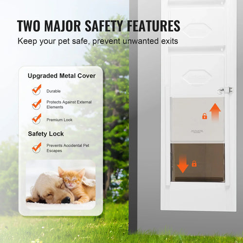 SucceBuy Sliding Glass Pet Door - Adjustable 76-81 Aluminum Frame