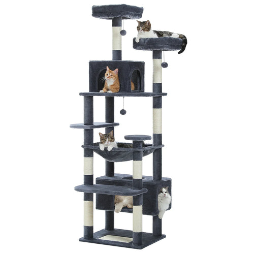PAWZ Road Large Cat Tree Tower - 72 Multi-Level with Condo Grey