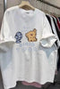 Women's Cute Dog Print Oversized T-shirt Cotton Plus Size Casual Summer Top
