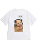 Funny Hamster Meme Graphic T-Shirt Cute K-pop Hamster Headphones Novelty Tee Casual Loose Fit Short Sleeve Top for Men Women