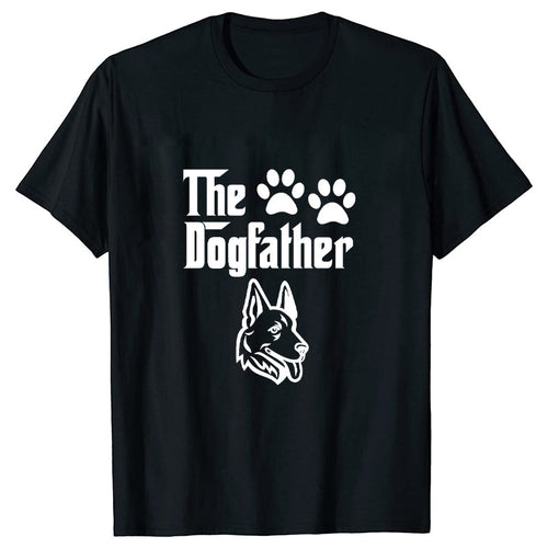 The Dogfather Funny T-shirts for Men Dog Dad T-shirt German Shepherd Dad Male Tshirts Short Sleeve Summer Oversized T Shirt Tee