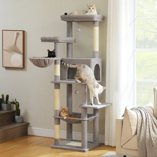 PAWZ Road Large Multi-Level Cat Tree - 186cm Wood Tower