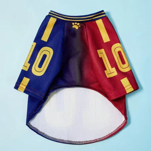 No.10 Red&Blue Mesh Breathable Dog Clothes Teddy Sport Large Dog Jersey Basketball Clothing Puppy T-Shirts Summer Pet Cat Shirts