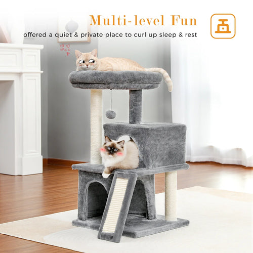 Pequlti 104cm Multi-Level Cat Tree with 2 Condos - Wood