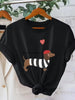 French Style Dachshund T-Shirt Funny Animal Graphic Tee You Had Me At Bonjour Slogan Streetwear Casual Loose Summer Top Unisex
