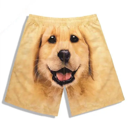 Golden Retriever Shorts Men's Beach Shorts Funny Printed Breathable Home Wear Outdoor Fashion Couple Dog Head Shorts Trendy