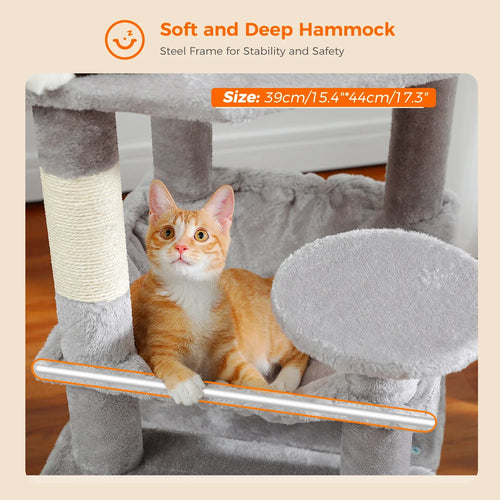 PAWZ Road Large Cat Tree Tower - 72 Multi-Level with Condo Grey