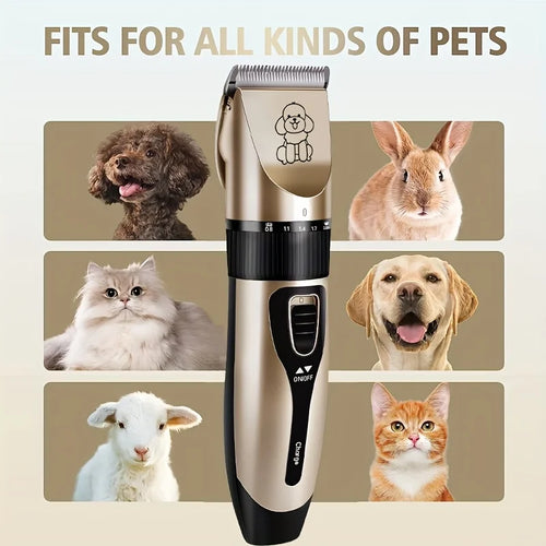 USB Rechargeable Pet Grooming Kit - Low Noise Dog Hair Trimmer