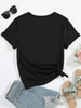 Dog & Hand Print T-Shirt, Casual Crew Neck Short Sleeve Top for Spring & Summer, Women's Clothing