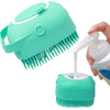 Silicone Pet Bath Brush with 80ml Shampoo Dispenser
