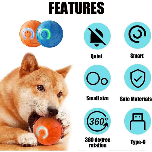 Pet Toy Ball with Tail Rope，Smart Automatic Pet Chase Ball Toy, Upgraded Speedy Tail Kitten Toy for Bored Indoor Adult Pets