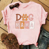 Dog Mama Printing T-Shirt Women Tees Round Neck T-Shirt