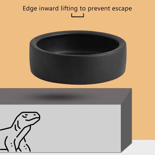 Reptile Food Ceramic Bowl Anti-Escape Ceramic Feeder Dish Reptile Water Bowl For Hermit Crab Gecko Chameleon Corn Snake