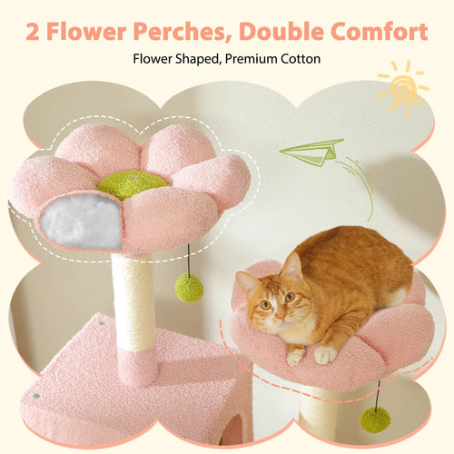 Pequlti 72 Multi-Level Cat Tree Tower with Condo & Hammock