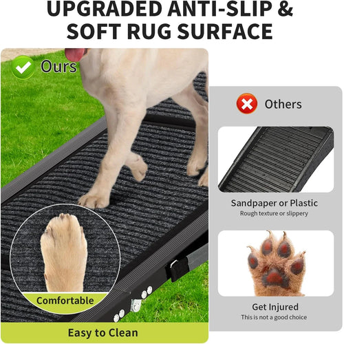 HiMISS Folding Aluminum Dog Ramp - Non-Slip Portable Pet Ramp