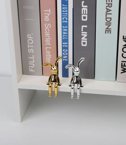 Rabbit Figurine Long-Eared Rabbit Statue Home Office Desktop Decoration Car Central Control Easter Bunny Art Ornaments