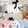 Long Eared Rabbits Pet Plush Toys Bite-Resistant Stuffed Animal Dog Chew Toys Tooth Cleaning Soft Squeaky Dog Toys