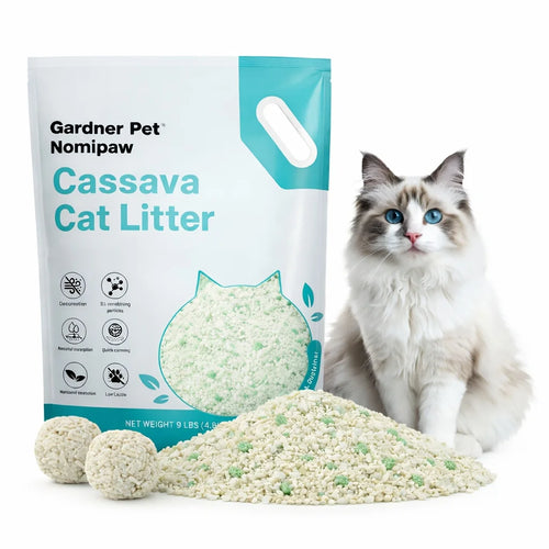 1 Nomipaw Cassava Cat Litter | Clumping, Odor Control, Ultra Absorbent and Fast Drying, Plant-Based Natural, Low Tracking, Unsce