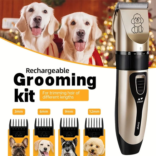 USB Rechargeable Pet Grooming Kit - Low Noise Dog Hair Trimmer
